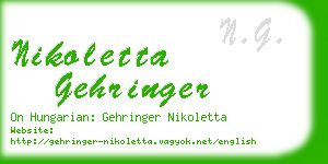 nikoletta gehringer business card